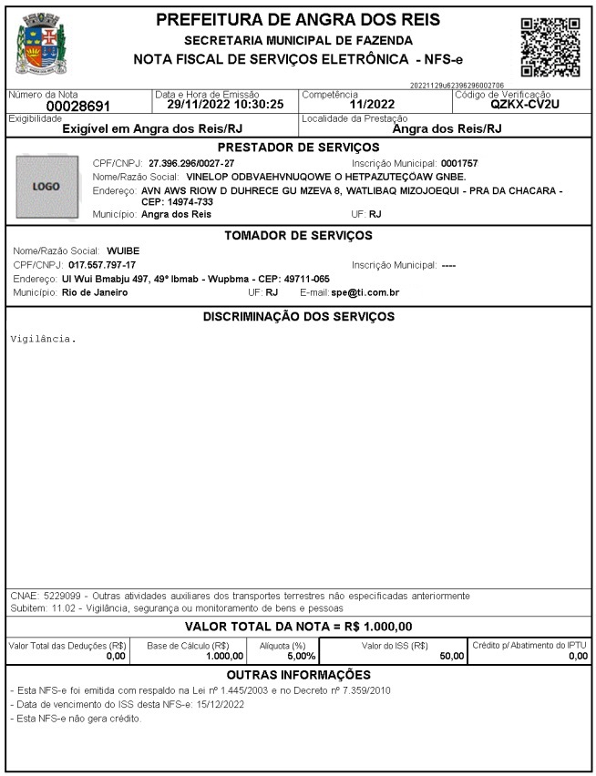 Nota Fiscal de Serviços eletrônica (NFS-e)